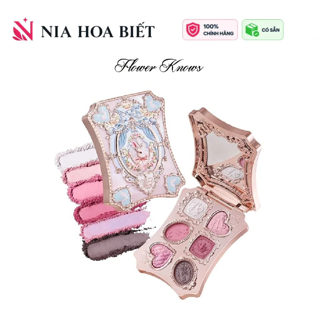 Bảng Phấn Mắt Flower Knows Bunny Garden 6-Color Makeup