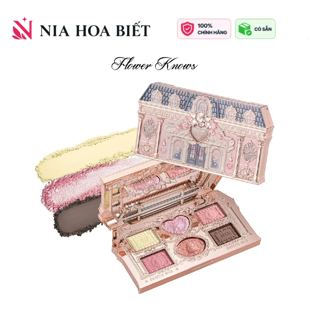 Bảng Phấn Mắt Flower Knows The Sweetie Bear Eyeshadow Palette 02 – Strawberry Milk