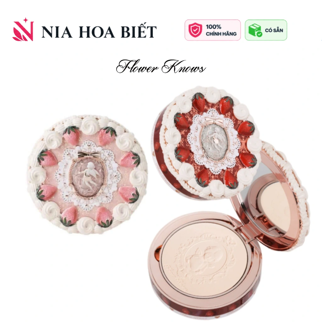 Phấn Phủ Dạng Nén Strawberry Cupid Flower Knows